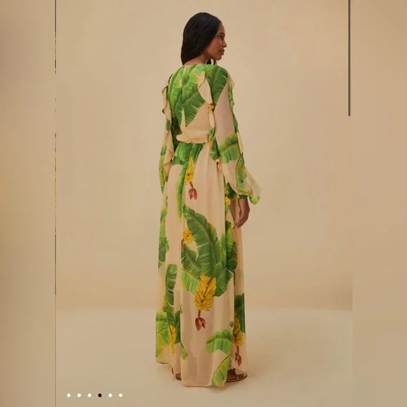 Farm Rio Beige Fresh Bananas Maxi Dress - Picture 8 of 10